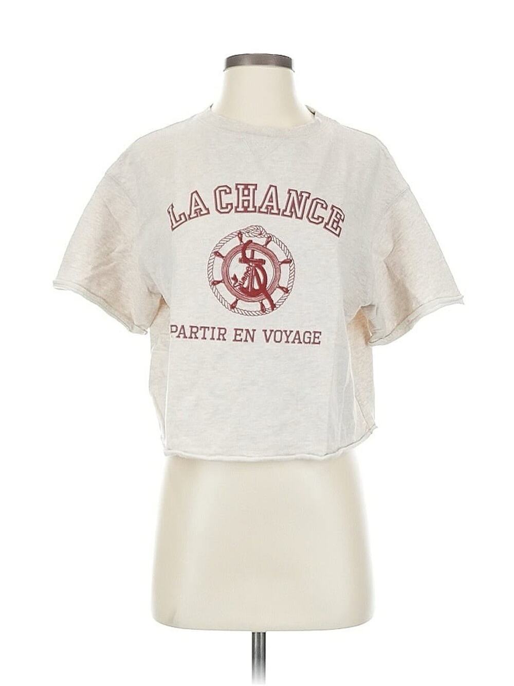 Athe Vanessa Bruno Cropped T Shirt La Chance Nautical Cream S